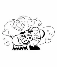Dibujo de Animales Enamorados para colorear