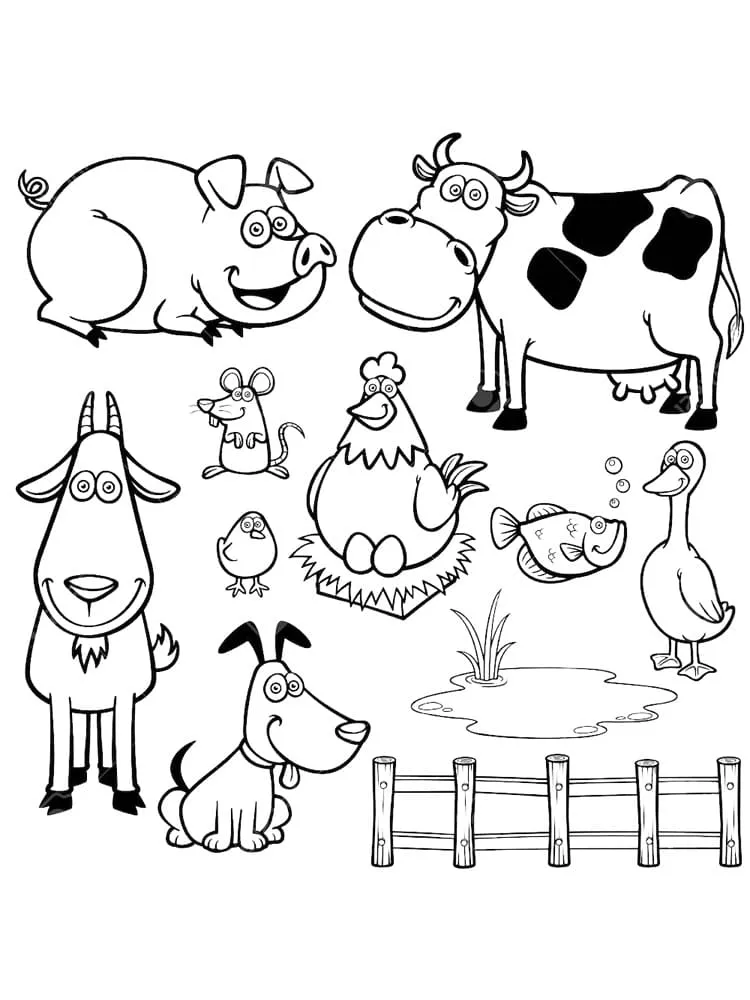 Dibujo animales de la granja 05 de animales de la granja para colorear