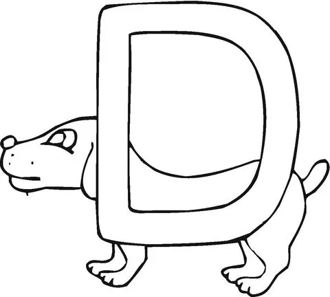 Dibujo de Aprende Letras en Inglés: Perro / Dog para colorear ...