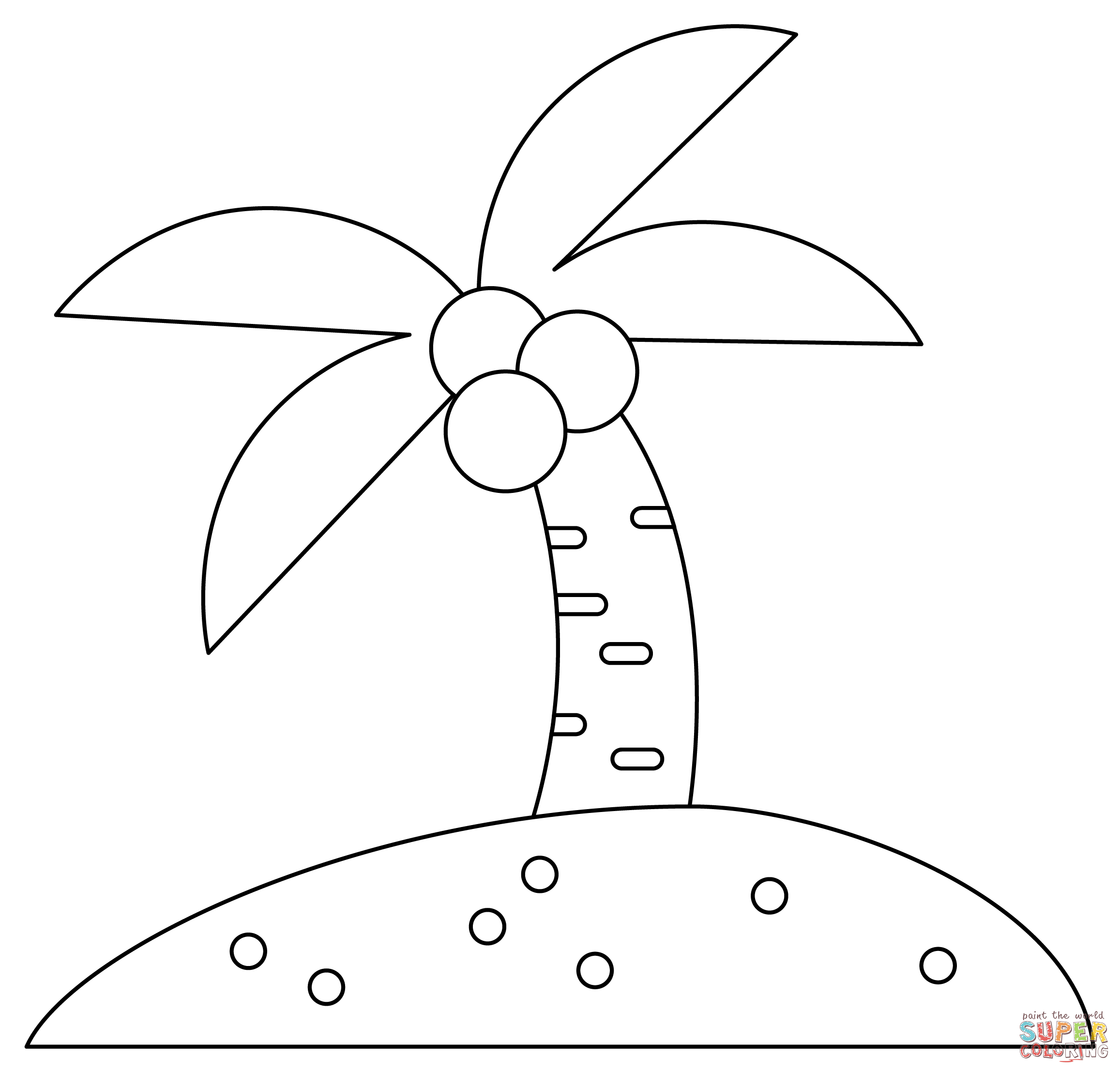 Dibujo de Árbol de coco para colorear | Dibujos para colorear imprimir  gratis