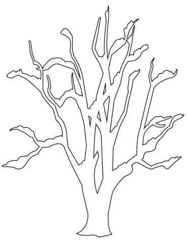 Dibujo de Árbol sin Hojas en Invierno para colorear | Dibujos para ...