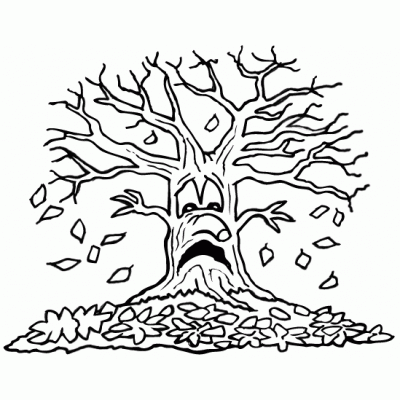 Dibujo de Árbol triste. Dibujo para colorear de Árbol triste ...