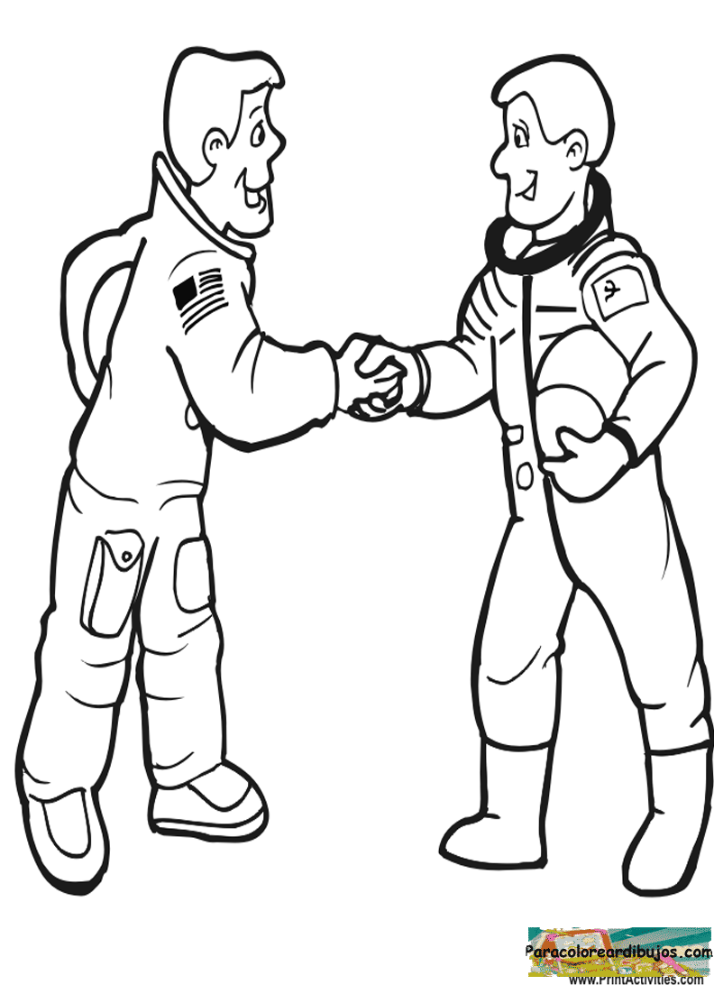 dibujo de astronautas para colorear | Colorear dibujos