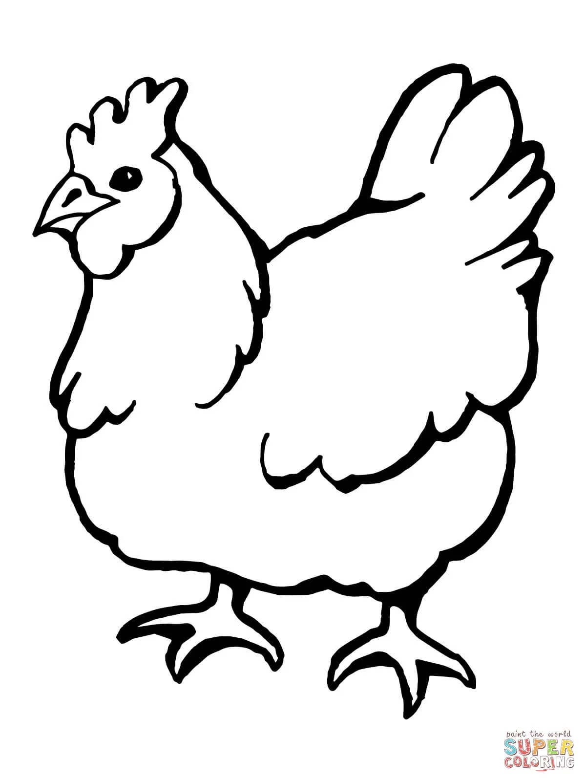 Dibujo de Ave de corral o gallina para colorear | Dibujos para ...