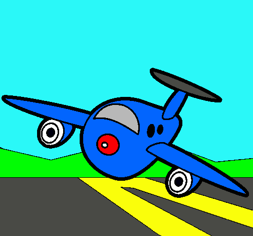 Dibujo de Avión aterrizando pintado por Avion en Dibujos.net el ...