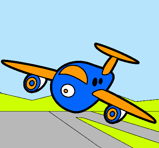 Dibujo de Avión aterrizando pintado por Avion en Dibujos.net el ...