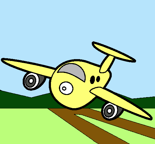 Dibujo de Avión aterrizando pintado por Delwin en Dibujos.net el ...