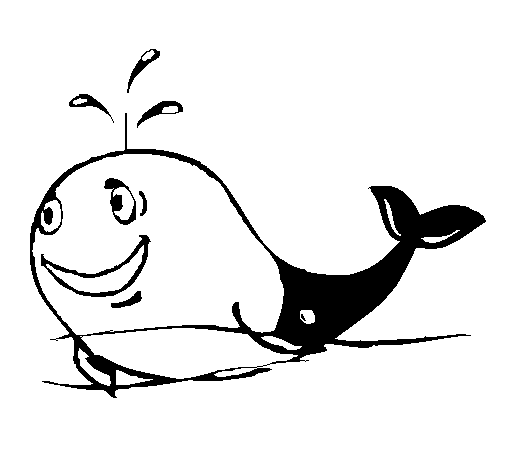 Dibujo de Ballena alegre para Colorear - Dibujos.net