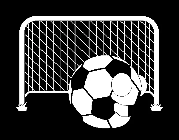 Dibujo de Balón en la portería para Colorear