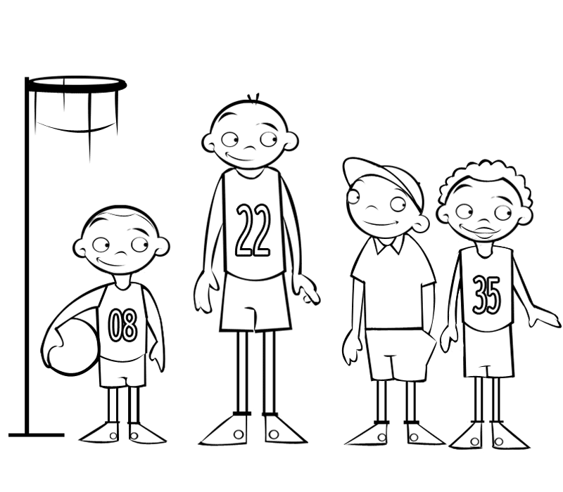 Imprimir dibujos para colorear : Jugadores de baloncesto