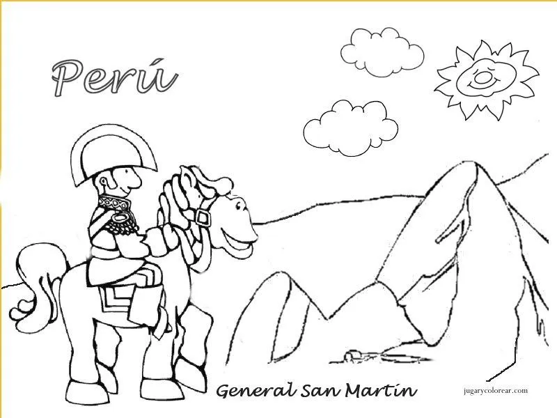 Dibujo bandera del Perú para colorear - Manualidades Infantiles