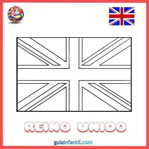 Dibujo de la bandera del Reino Unido para imprimir y pintar ...