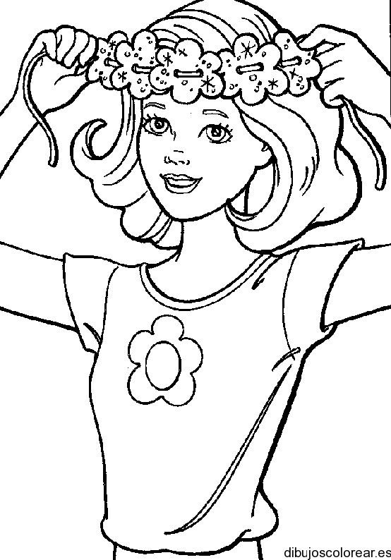 Dibujo de Barbie con una diadema | Dibujos para Colorear