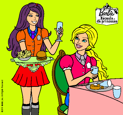 Dibujo de Barbie en la hamburguesería pintado por Almorzando en ...