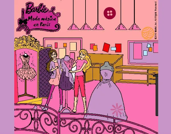 Dibujo de barbie magica moda en paris. barbie girl pintado por ...