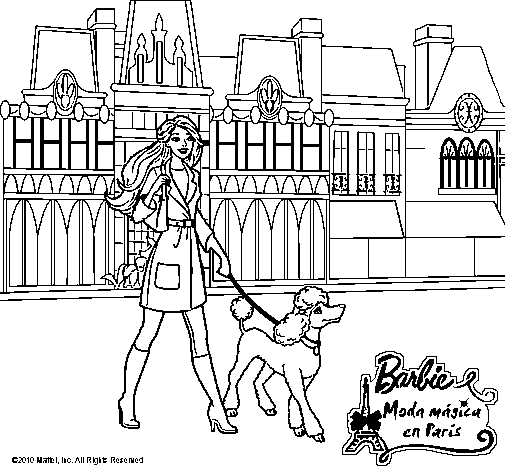 Dibujo de Barbie y su perrita para Colorear - Dibujos.net