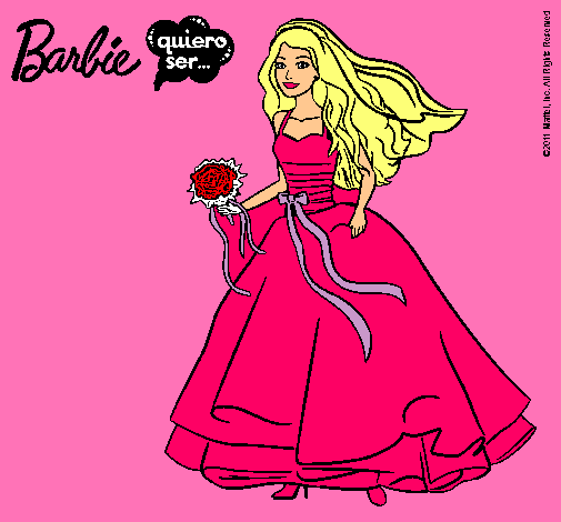 Dibujo de Barbie vestida de novia pintado por Violeta en Dibujos ...