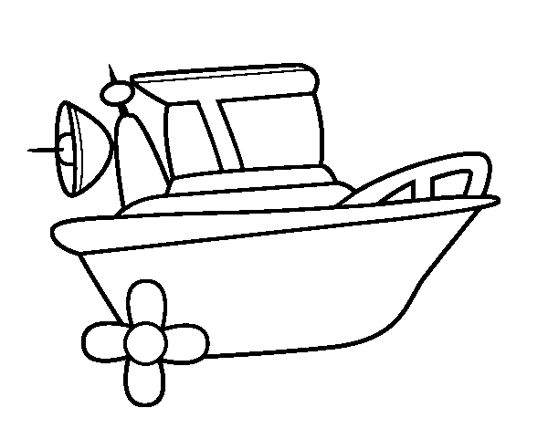 Dibujo de Barco a motor para Colorear