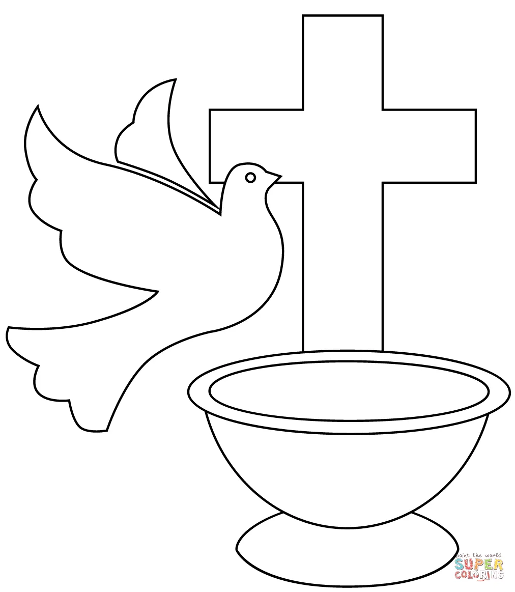Dibujo de bautismo catolico para colorear | Dibujos para colorear imprimir gratis