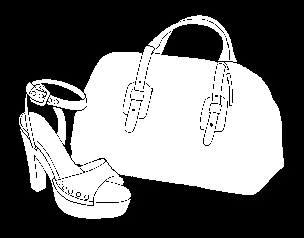 Dibujo de Bolso y zapato para Colorear - Dibujos.net