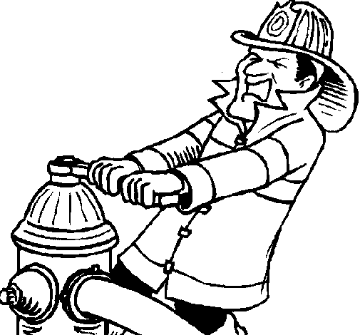 Dibujo de Bombero 4 para Colorear - Dibujos.net