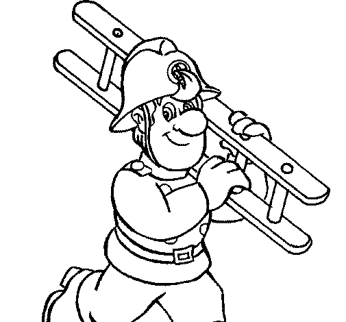 Dibujo de Bombero 8 para Colorear - Dibujos.net