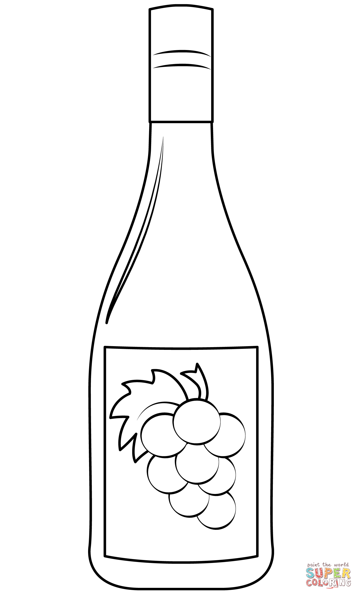 Dibujo de Botella de vino para colorear | Dibujos para colorear imprimir  gratis