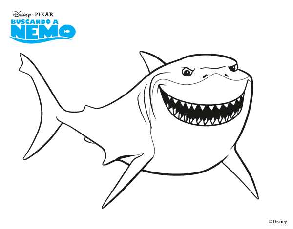 Dibujo de Buscando a Nemo - Bruce para Colorear - Dibujos.net