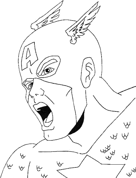 Dibujo de La Cabeza del Capitan America para colorear