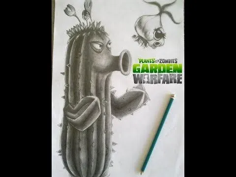 Dibujo de Cactus de Plants vs Zombies Garden Warfare a lápiz - YouTube