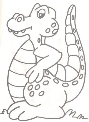 DIBUJO DE CAIMAN PARA PINTAR Y COLOREAR