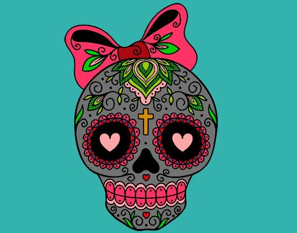 Dibujo de Calavera mejicana con lazo pintado por Valeterry en ...