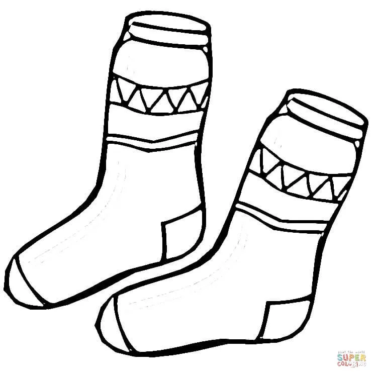 Dibujo de Calcetines de Niño para colorear | Dibujos para colorear ...