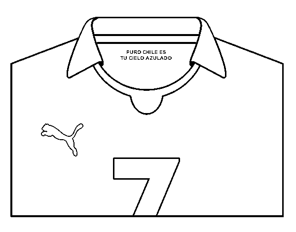 Dibujo de Camiseta del mundial de fútbol 2014 de Chile para Colorear