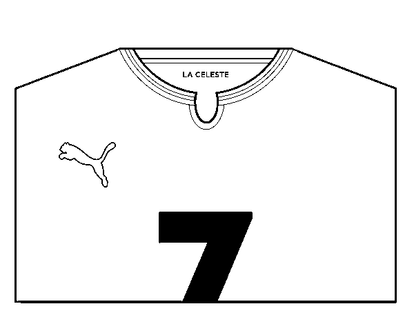 Dibujo de Camiseta del mundial de fútbol 2014 de Uruguay para Colorear