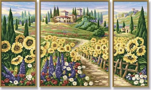 Dibujo de campos de girasoles - Imagui