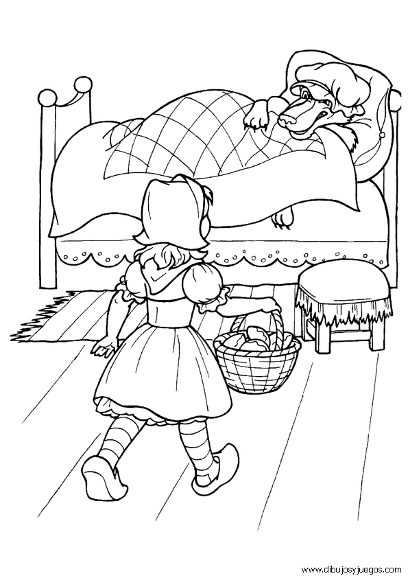 dibujo-caperucita-roja-010 | Dibujos y juegos, para pintar y colorear