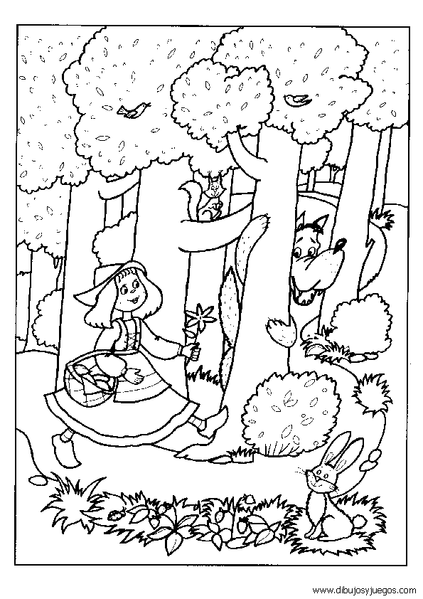 dibujo-caperucita-roja-027 | Dibujos y juegos, para pintar y colorear