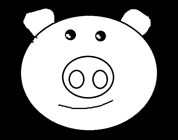 Dibujo de Cara de cerdito para Colorear