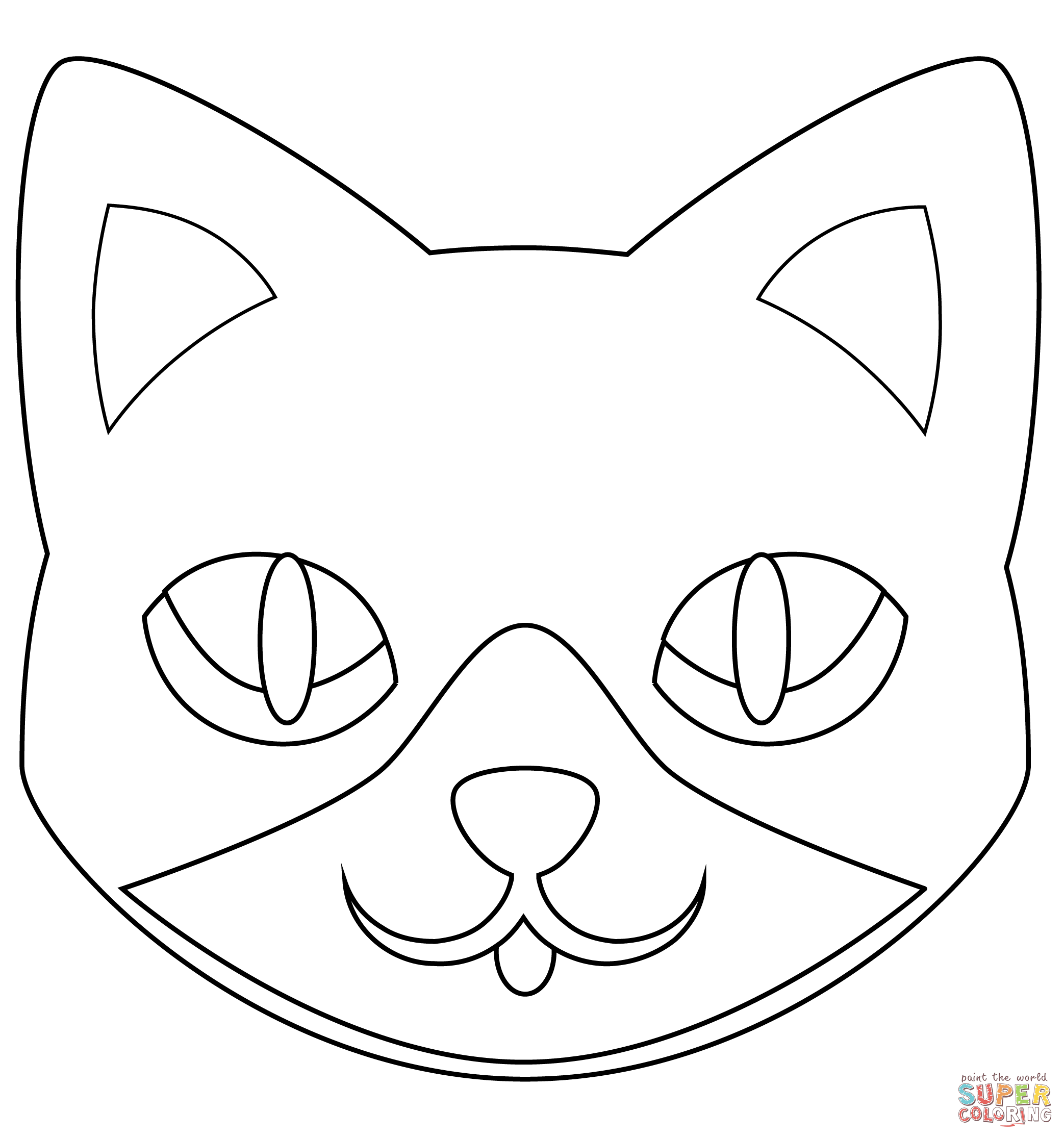 Dibujo de Cara de gato para colorear | Dibujos para colorear imprimir gratis