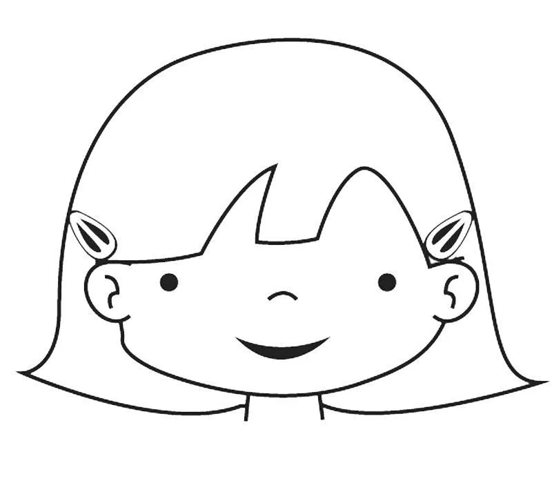 Dibujo de la cara de una niña para colorear con los niños | Moldes ...