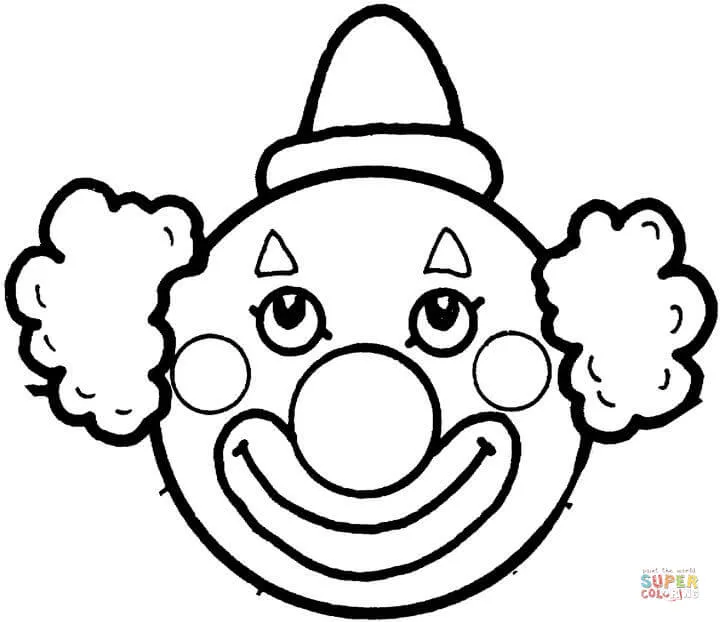 Dibujo de Cara de Payaso para colorear | Dibujos para colorear ...