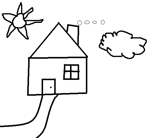 Dibujo de Casita para Colorear