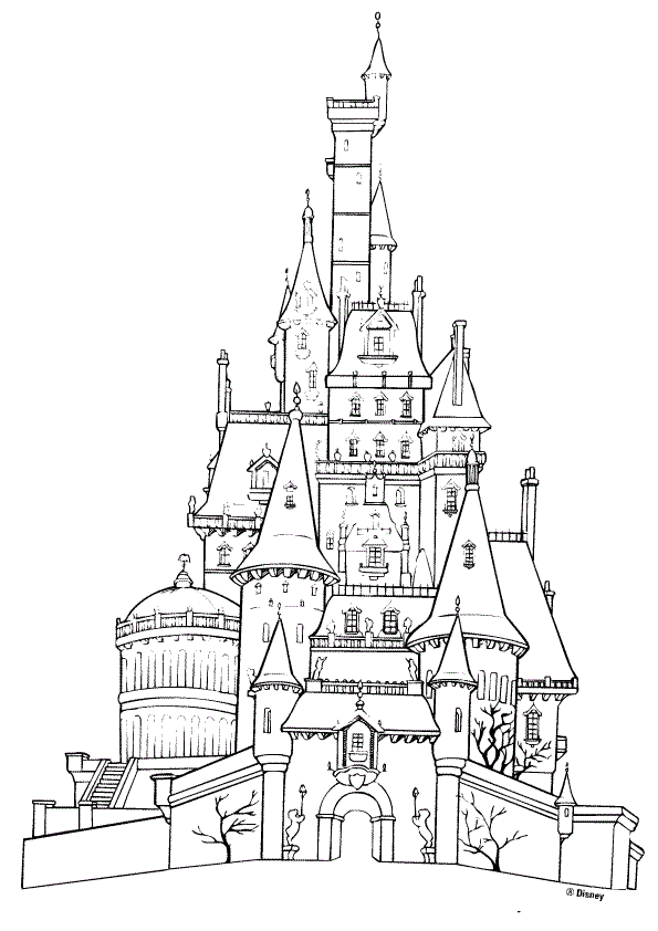 Dibujo del Castillo de Bella de Disney