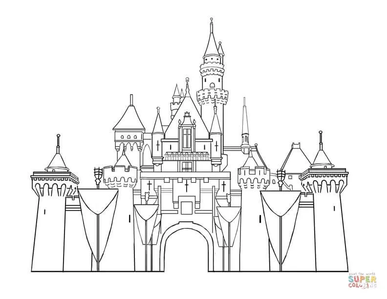 Dibujo de Castillo de Disney para colorear | Dibujos para colorear ...