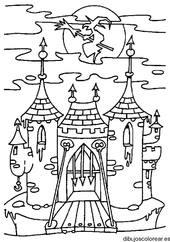 Dibujo de un castillo embrujado | Dibujos para Colorear