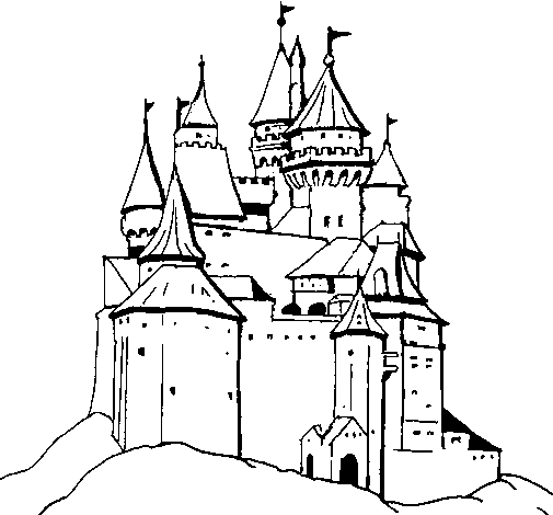 Dibujo de Castillo medieval para Colorear - Dibujos.net