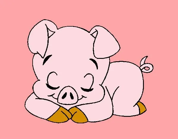 Dibujo de Cerdito durmiendo pintado por Amalia en Dibujos.net el ...