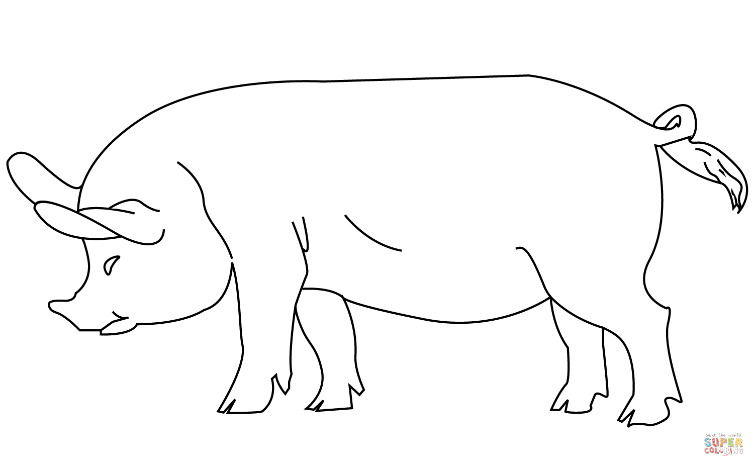 Dibujo de Cerdo en la maleza para colorear | Dibujos para colorear ...