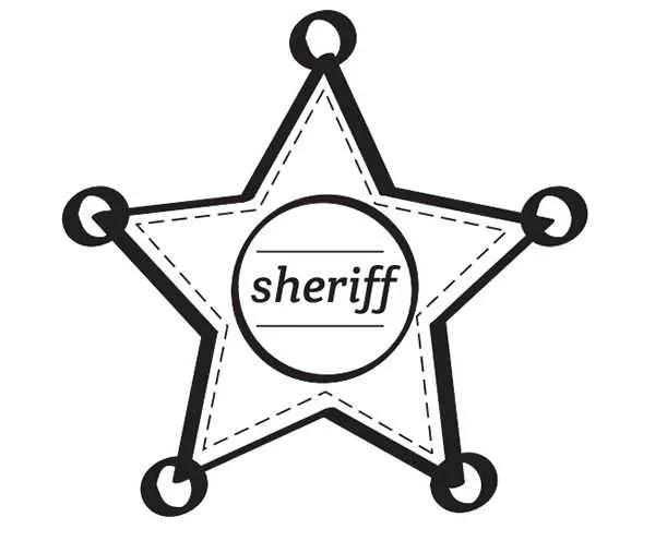 Dibujo Chapa de Estrella de Sheriff del Oeste Dibujo Chapa de Estrella de Sheriff del Oeste